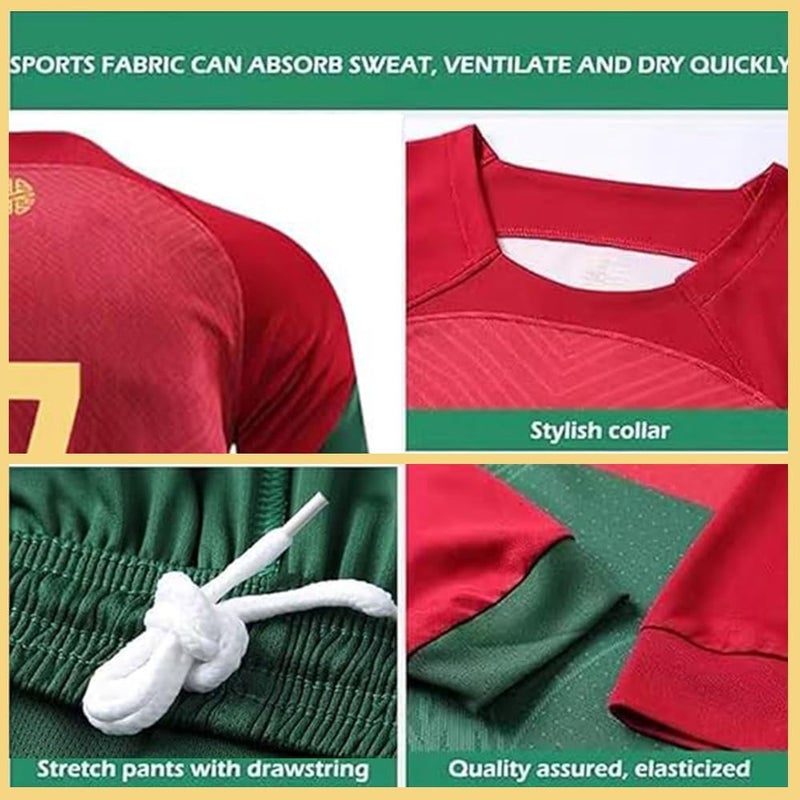 Ruhapu Soccer Jersey Boys, Kids' Soccer Jersey #7, T-Shirt Youth Jersey Socks Soccer Shirt Kit Set - Image 5